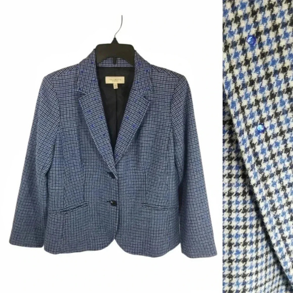 Talbots Jackets & Blazers - {Talbots} Petite Embellished Houndstooth Blazer - Size 12P